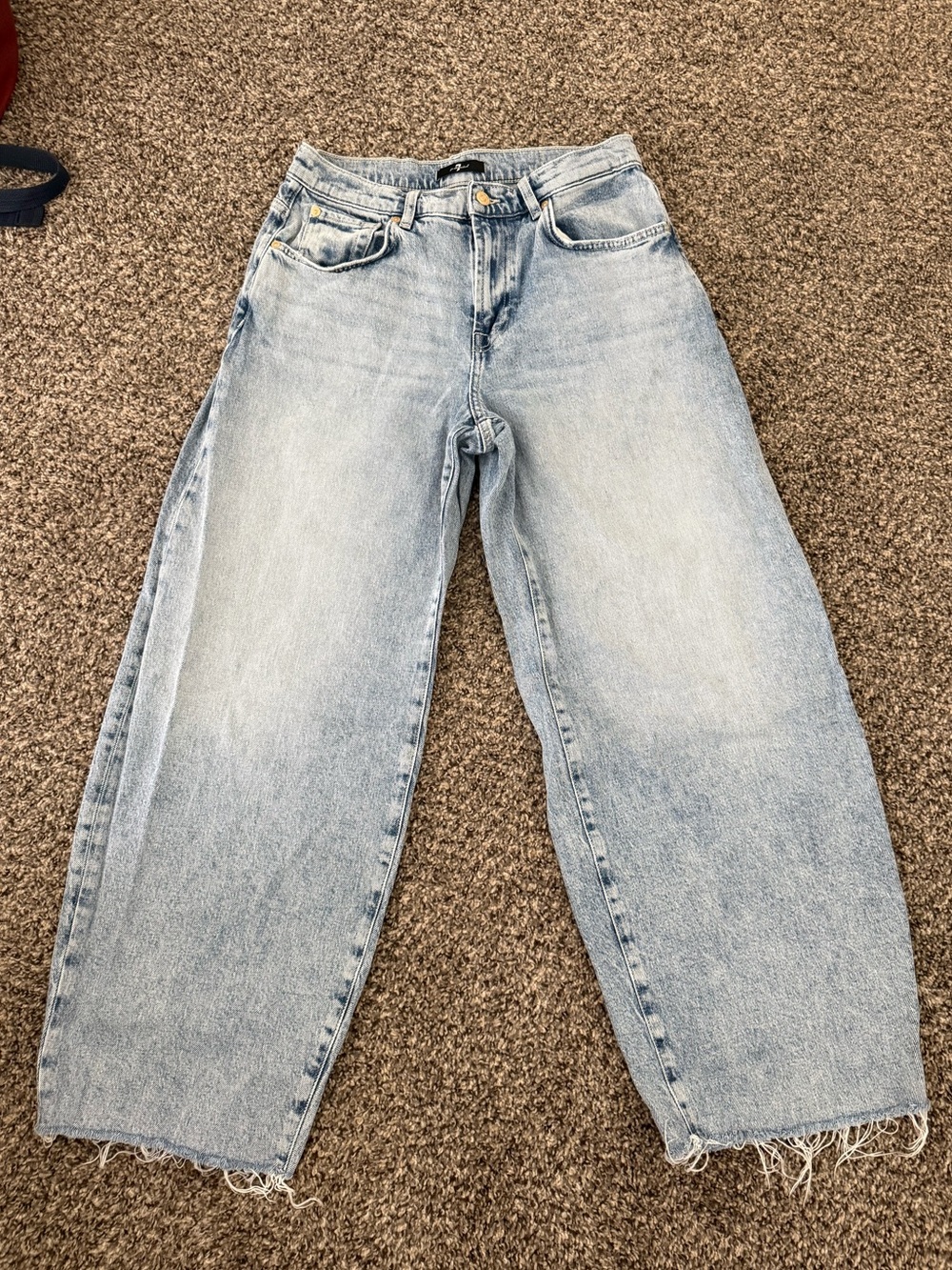 7 For All Mankind Light Wash Barrel Jeans